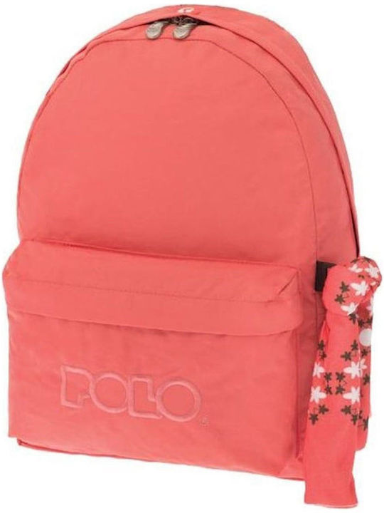 Polo Original Scarf School Bag Backpack Junior High-High School Orange with Water Bottle Holder 20Liters 2018