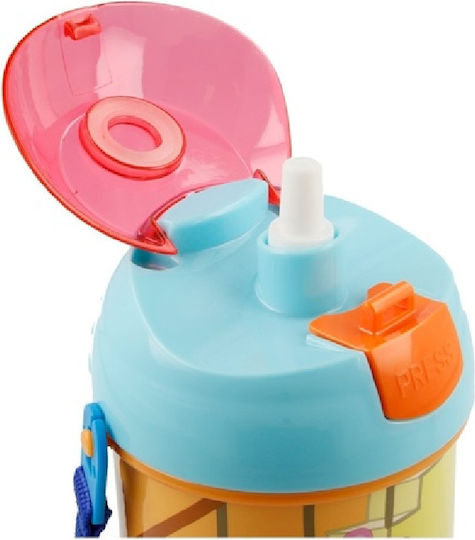 Gim Sonic Kids Water Bottle Plastic with Straw Blue 500ml
