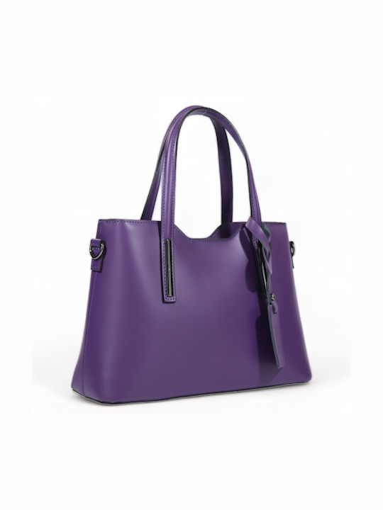 Passaggio Leather Din piele Geantă de damă De umăr Violet