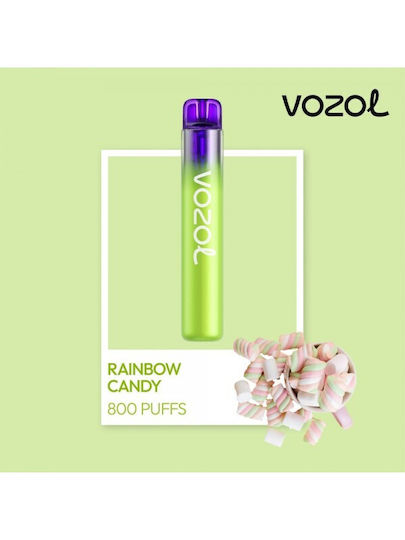 Vozol Neon Ηλεκτρονικό Τσιγάρο μιας Χρήσης 800 Εισπνοών Rainbow 2ml 20mg Πράσινο