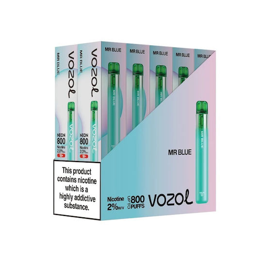 Vozol Neon Țigară Electronică De Unică Folosință 800 Inhalări Mr Blue 2ml 20mg Albastră