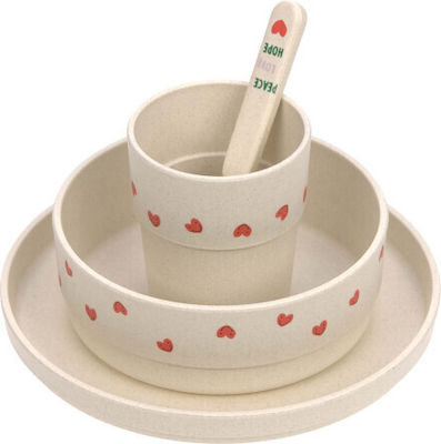 Laessig Feeding Set made of Plastic Red 4pcs