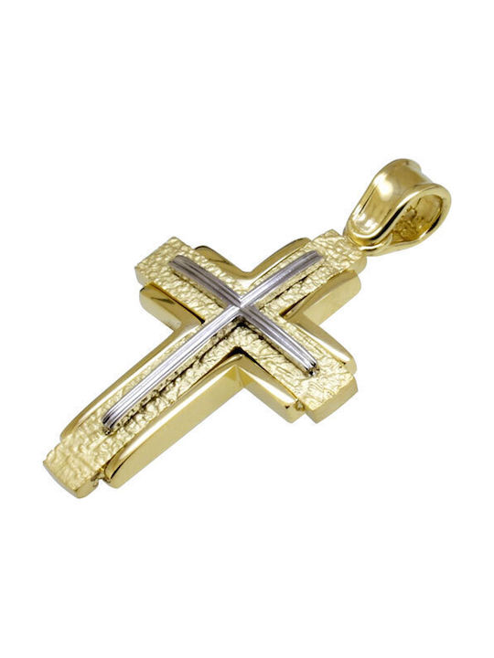 Herren Gold Kreuz 14K mit Kette