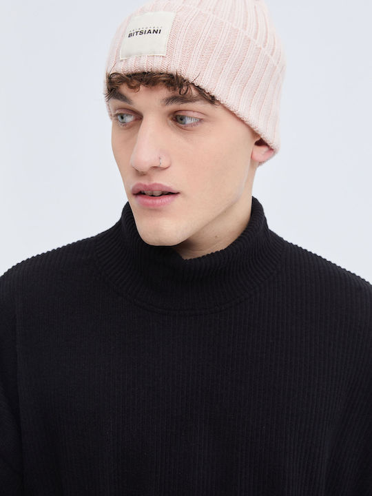 Beanie Unisex Σκούφος Πλεκτός σε Ροζ χρώμα
