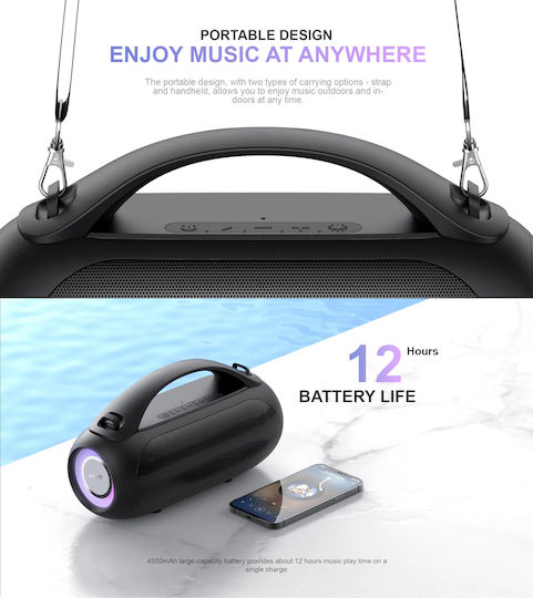 Havit SK821BT Ηχείο Bluetooth 8W με Ραδιόφωνο και Διάρκεια Μπαταρίας έως 12 ώρες Μαύρο