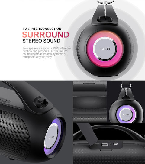 Havit SK821BT Ηχείο Bluetooth 8W με Ραδιόφωνο και Διάρκεια Μπαταρίας έως 12 ώρες Μαύρο