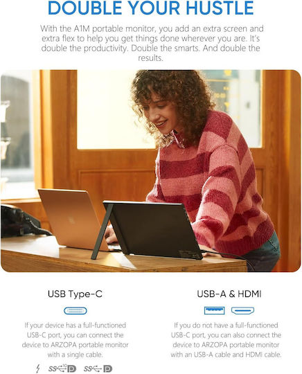 Arzopa A1M IPS HDR Φορητό Monitor 17.3" FHD 1920x1080