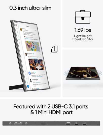Arzopa A1M IPS HDR Φορητό Monitor 17.3" FHD 1920x1080