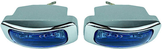LA-1100 Rectangle Waterproof Headlights Car H3 Universal 12V 55W 12.5cm with Blue Lighting 2pcs