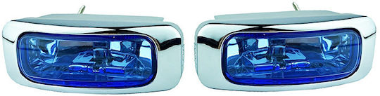 LA-1100 Rectangle Waterproof Headlights Car H3 Universal 12V 55W 12.5cm with Blue Lighting 2pcs