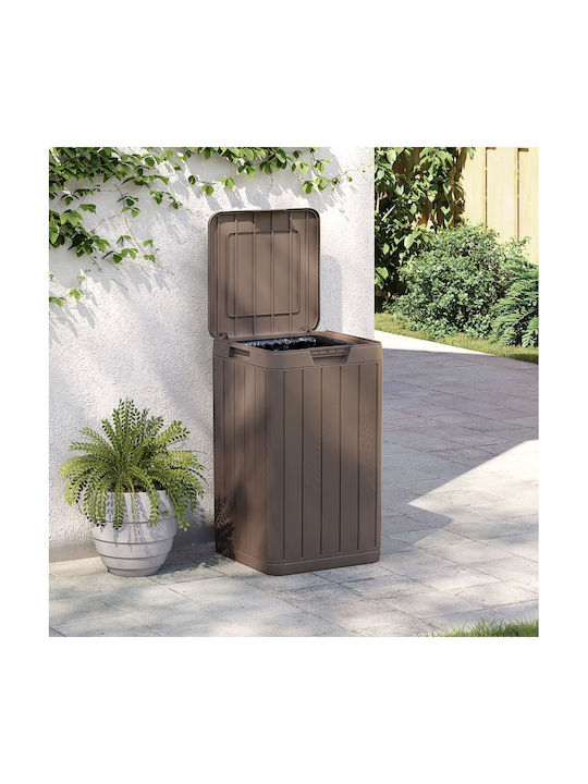 vidaXL Κάδος Απορριμμάτων Πλαστικός Καφέ 80lt