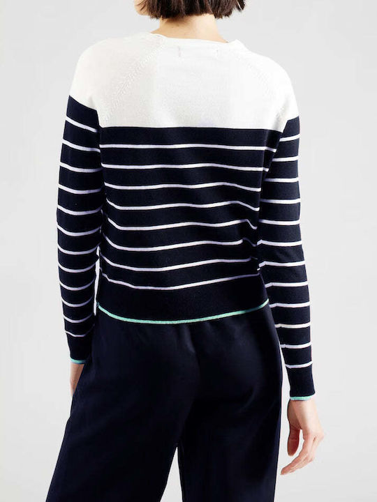Vero Moda Women's Long Sleeve Pullover Cotton Striped Navy Blue