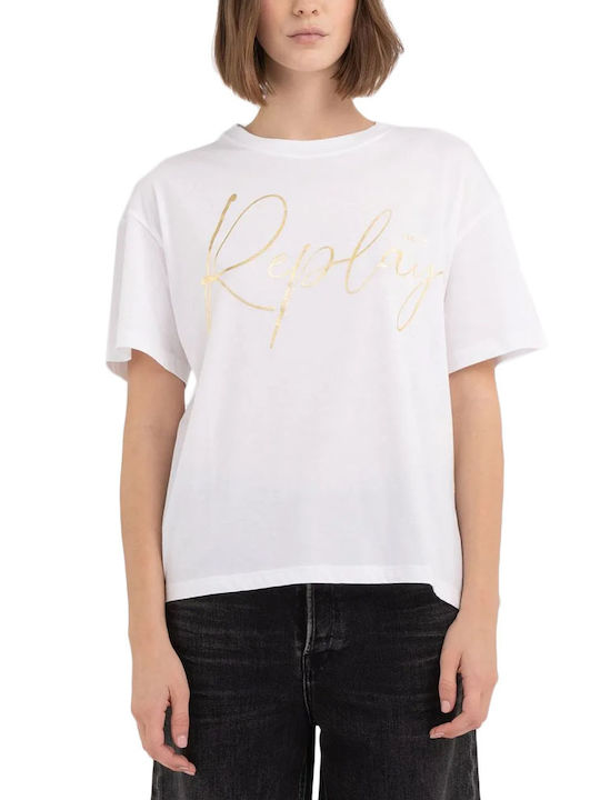 Replay Damen T-shirt Weiß