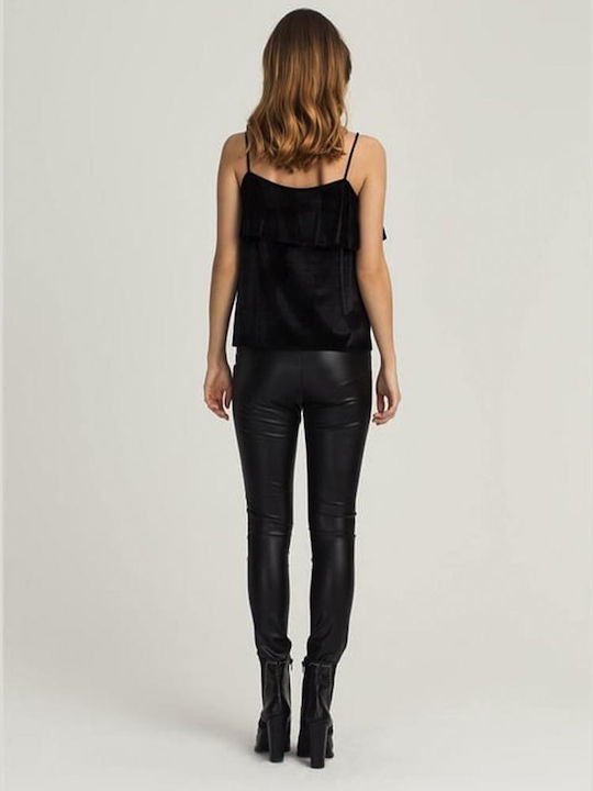 Damen Bluse mit Trägern Schwarz