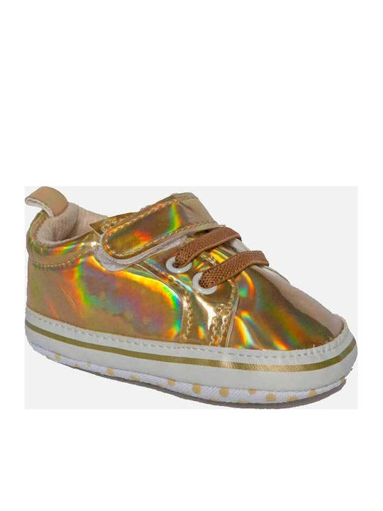 Childrenland Βρεφικά Sneakers Αγκαλιάς Χρυσά