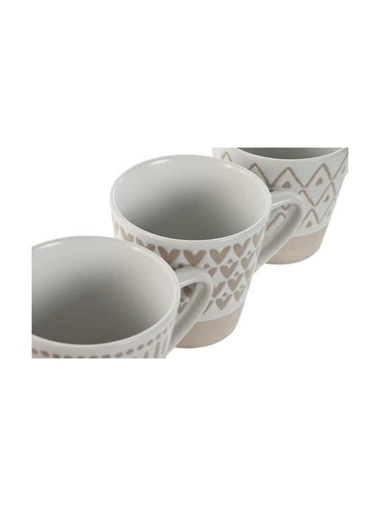 Home Esprit Cană Ceramică Maro 180ml 4buc