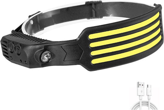Ideahellas Rechargeable Headlamp LED IPX4 with Maximum Brightness 4000lm 3pcs Black
