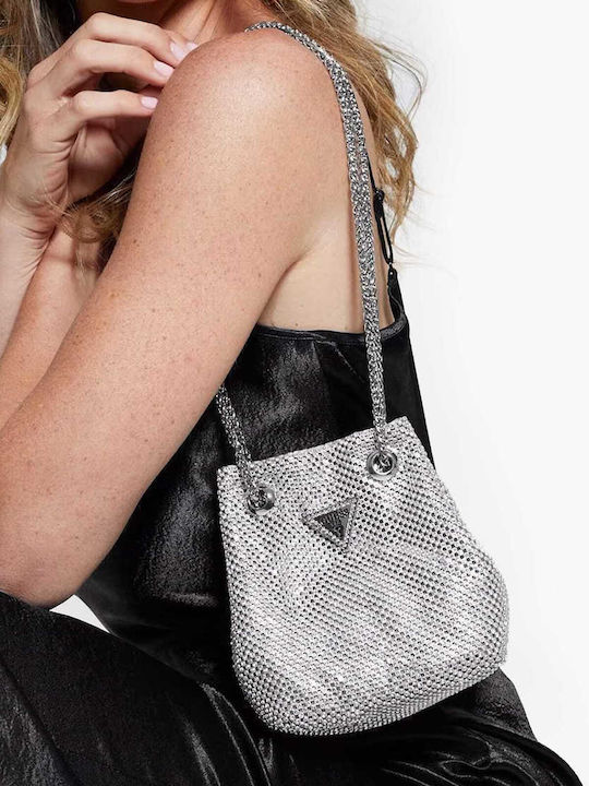 Damenbeutel Schultertasche Silber