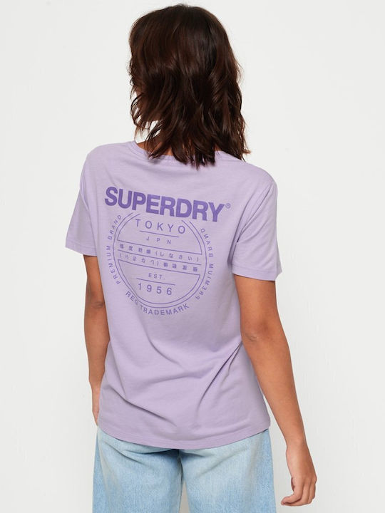 Superdry Katie Scoop Γυναικείο T-shirt Λιλά