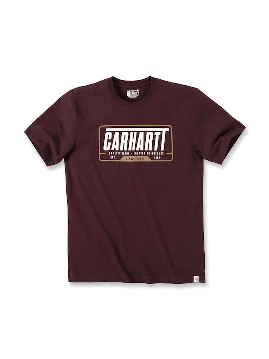 Carhartt Ανδρικό T-shirt Κοντομάνικο Μπορντό