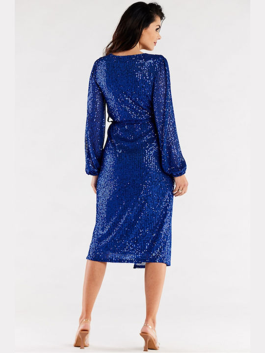 Awama Midi Evening Dress Blue