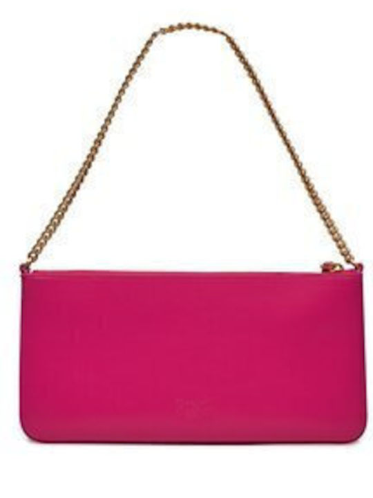 Pinko Flat Leder Damen Tasche Schulter Rosa