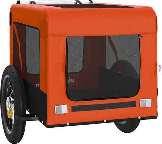 vidaXL Fahrradanhänger für Hunde bis 30kg Orange L120xB54.5xH53cm.