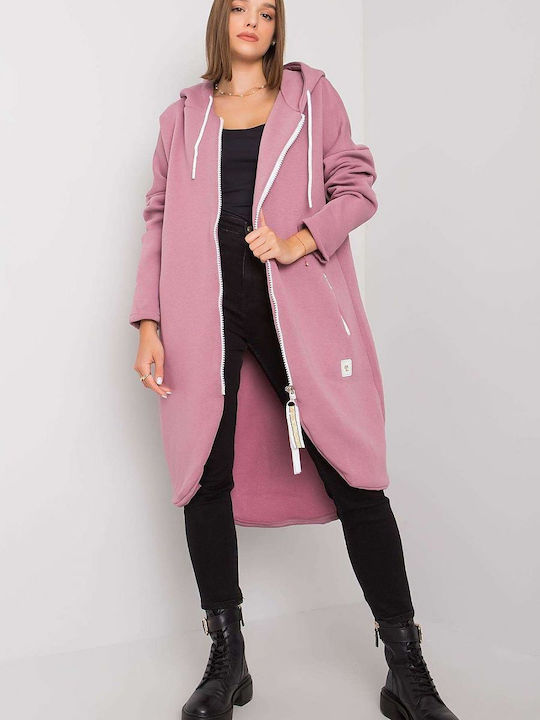 Relevance Women's Long Cardigan Dark Pink