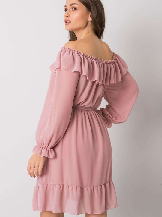 Och Bella Maxi Dress with Ruffle Pink