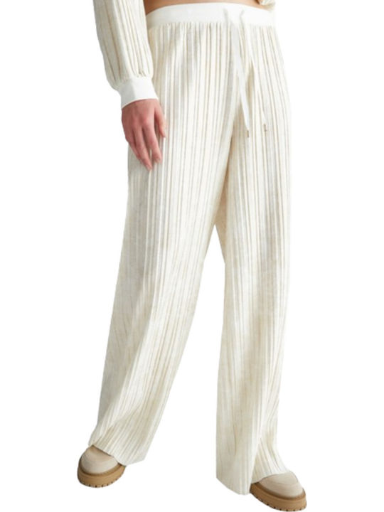 Hero Women's Fabric Trousers with Elastic ecru/gold