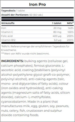 Scitec Nutrition Iron Pro 60 Registerkarten ''''