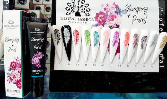 Global Fashion Nail Art Gel Νυχιών Λευκό 8ml