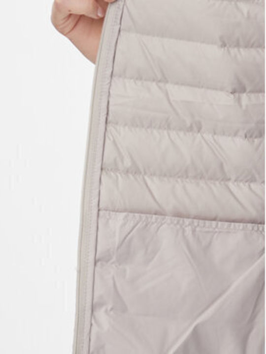 Women's Short Puffer Jacket for Winter Beige