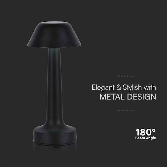 V-TAC Metal Table Lamp LED with Black Shade and Base