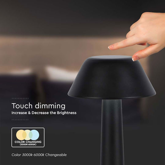 V-TAC Metal Table Lamp LED with Black Shade and Base