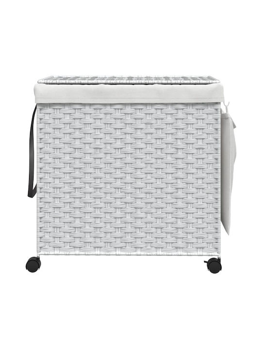 vidaXL Coș De Rufe Din Țesătură Pliabil Cu Capac 60x35x60.5cm Alb