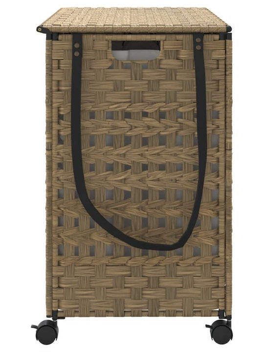 vidaXL Wäschekorb Stoff Klappbar mit Deckel 66x35x60cm Braun