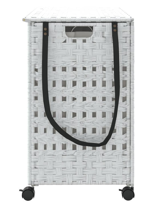 vidaXL Coș De Rufe Din Țesătură Pliabil Cu Capac 66x35x60cm Alb