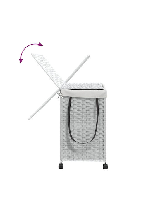 vidaXL Coș De Rufe Din Țesătură Pliabil Cu Capac 60x35x60.5cm Alb