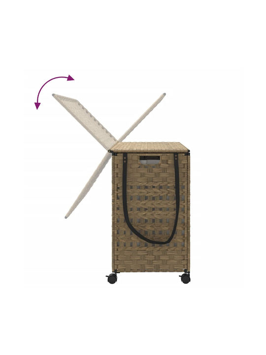vidaXL Wäschekorb Stoff Klappbar mit Deckel 66x35x60cm Braun