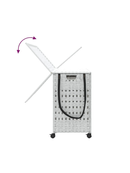 vidaXL Coș De Rufe Din Țesătură Pliabil Cu Capac 66x35x60cm Alb