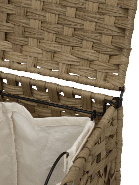 vidaXL Wäschekorb Stoff Klappbar mit Deckel 66x35x60cm Braun