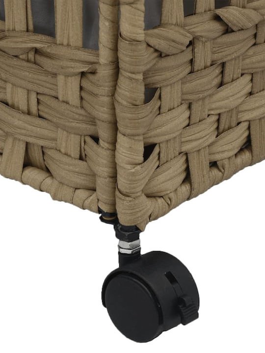 vidaXL Wäschekorb Stoff Klappbar mit Deckel 66x35x60cm Braun