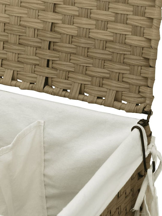 vidaXL Fabric Collapsible Laundry Basket with Lid 60x35x60.5cm Brown