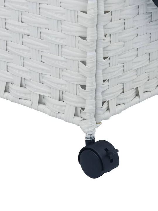 vidaXL Coș De Rufe Din Țesătură Pliabil Cu Capac 60x35x60.5cm Alb