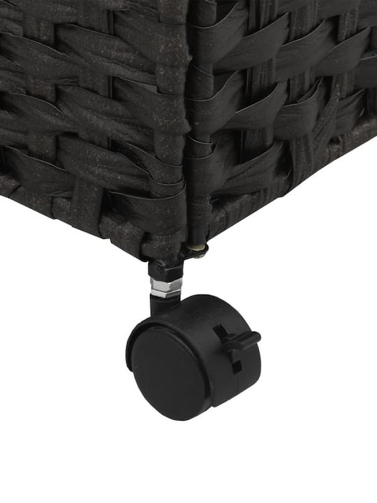 vidaXL Collapsible Fabric Laundry Basket with Lid 60x35x60.5cm Black