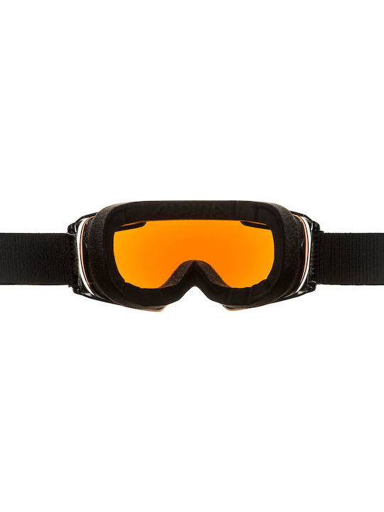 Adult Ski & Snowboard Goggles Black with Black Mirror Lens