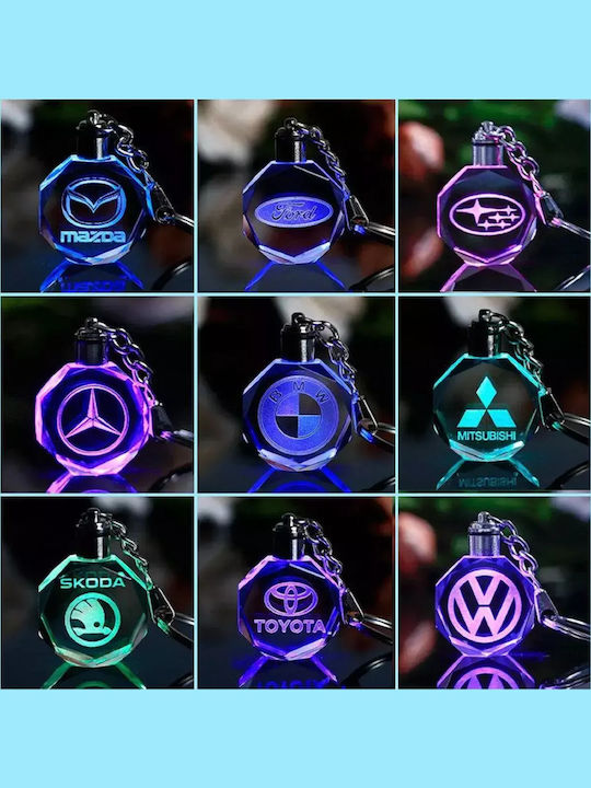 Schlüsselanhänger Glas mit LED Skoda