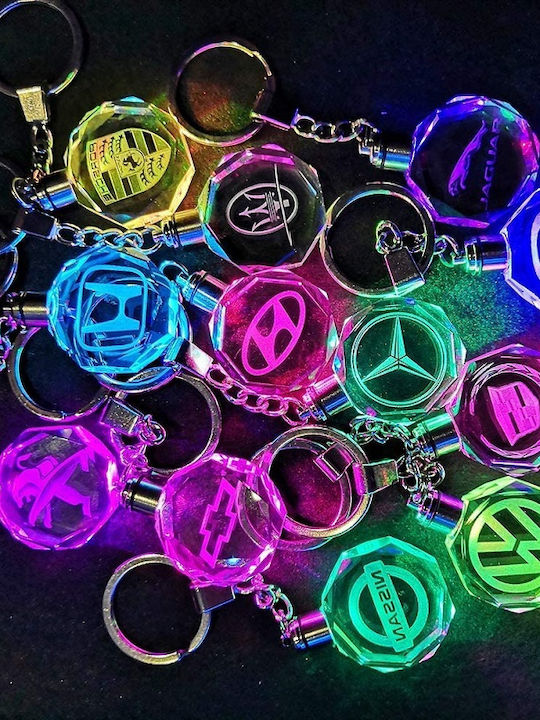 Schlüsselanhänger Glas mit LED Skoda