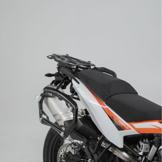 SW-Motech Aluminium Motorcycle Hard Side Case Set 45lt in Silver Colour